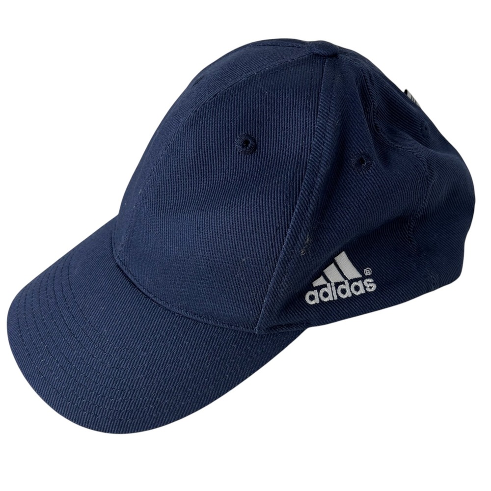 Vintage Adidas Navy Blue Strapback Hat Cap Made‎ In Taiwan ROC Adult OSFA